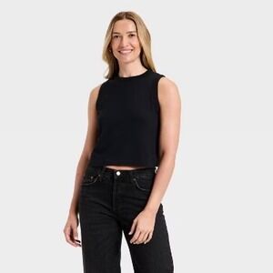 Intimately Free People Seamless Muscle Tank Top Black Crew 
Neck M/L